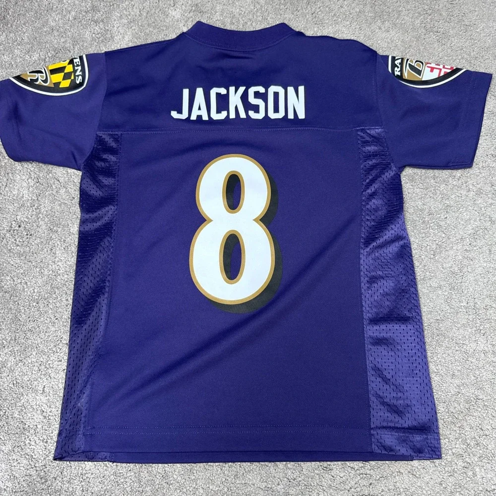 NFL Lamar Jackson Baltimore Ravens Youth Small 8 Football Jersey Purple
